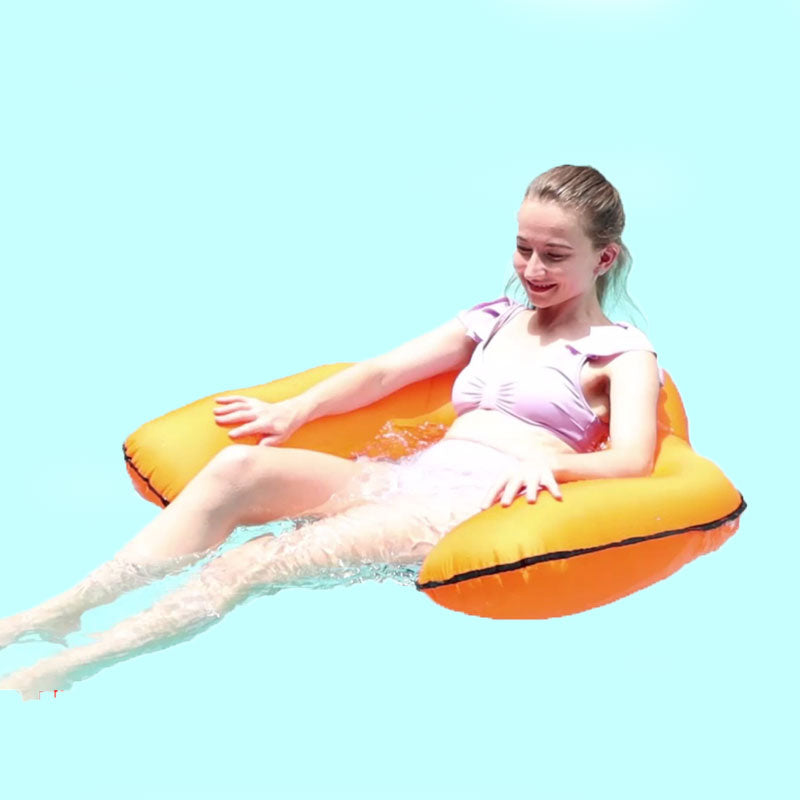 Nylon Fabric No Pump Required Pool Floats Inflatable Floating Lounger Chair Water Hammock Raft Swimming Ring Pool Float, Lightweight Single Layer