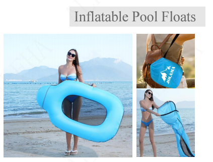 Nylon Pool Floats Inflatable Floating Lounger Chair Water Hammock Raft Swimming Ring Pool Float, Lightweight Single Layer Nylon Fabric No Pump Required