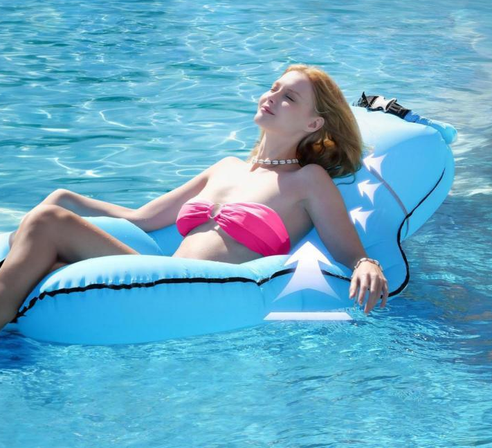 Nylon Pool Floats Inflatable Floating Lounger Chair Water Hammock Raft Swimming Ring Pool Float, Lightweight Single Layer Nylon Fabric No Pump Required