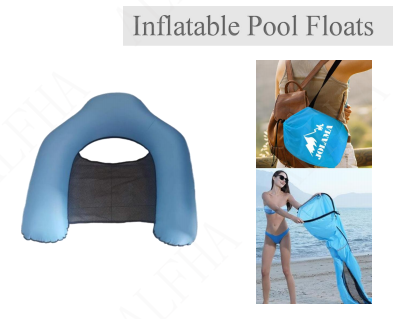 Nylon Fabric No Pump Required Pool Floats Inflatable Floating Lounger Chair Water Hammock Raft Swimming Ring Pool Float, Lightweight Single Layer